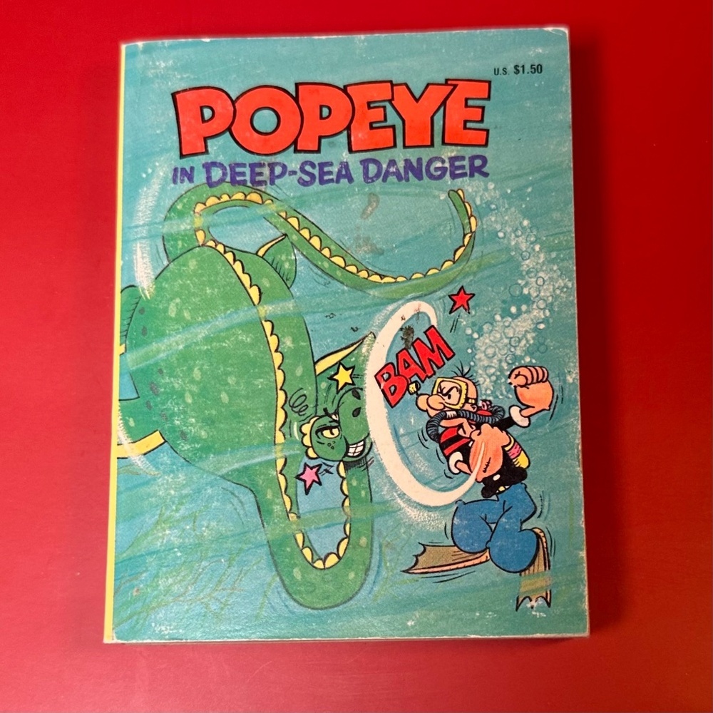✨ **5 for $25 DEAL!** ✨ Vintage 1980 Big Little Book – Popeye in Deep-Sea Danger